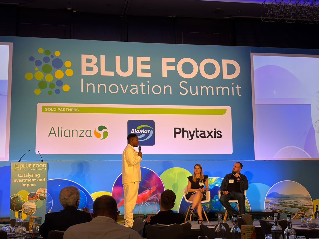 AquaProX Africa on stage at Blue Food Innovation Summit, London